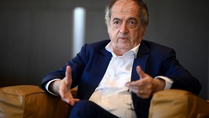 Le président de la Fédération française de football, Noël Le Graët, lors d'une interview à Paris, le 8 mars 2021. (FRANCK FIFE / AFP)