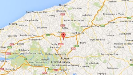 L'explosion s'est produit lundi 6 janvier 2014&nbsp;dans un parc d'attractions de Bocasse,&nbsp;pr&egrave;s de Rouen, en Seine-Maritime. ( GOOGLE MAPS / FRANCETV INFO )