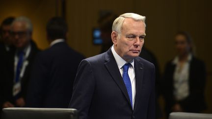 Le ministre des Affaires étrangères, Jean-Marc Ayrault, lors d'une réunion du G20 à Bonn, en Allemagne, le 17 février 2017. (SASCHA SCHUERMANN / AFP)