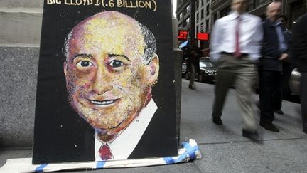 Caricature de Lloyd Blankfein, président de Goldman Sachs (© AFP)