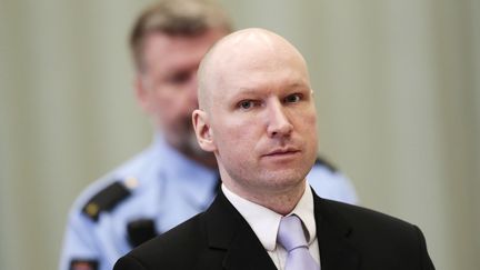 Anders Breivik, le 18 mars 2016, dans la prison de Skien (Norvège) où s'est déroulé le procès.&nbsp; (LISE ASERUD / AFP)