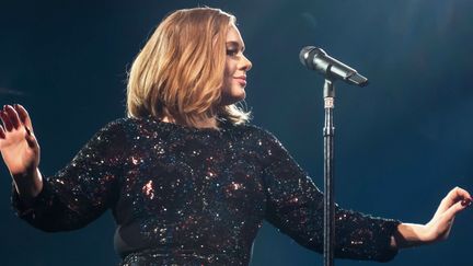 Adele sur scène à Belfast, lors du coup d'envoi de sa tournée le 29 février 2016.
 (WENN.com / Sipa)