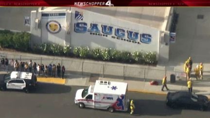 Le lycée Saugus, dans la ville de Santa Clarita (Californie), théâtre d'une&nbsp;fusillade, le 14 novembre 2019. (HANDOUT / REUTERS)