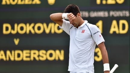 Novak Djokovic a dû batailler face à Kevin Anderson (GLYN KIRK / AFP)