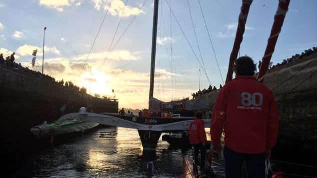 &nbsp; ("C’est le départ du Rhum, on entre dans l’arène", dit Lionel Lemonchois, skipper de Prince de Bretagne et vainqueur de la route du Rhum 2006  © RF-Fabrice Rigobert)