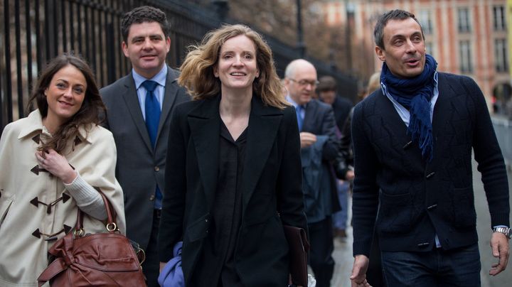 Le com&eacute;dien Benoit Sol&egrave;s (&agrave; droite), aux c&ocirc;t&eacute;s de NKM, candidate UMP aux municipales &agrave; Paris, le 9 janvier 2014. (ROMUALD MEIGNEUX/SIPA)