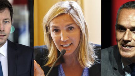 François-Xavier Bellamy, Agnès Evren et Arnaud Danjean ont été désignés pour conduire la liste Les Républicains pour les élections européennes de mai 2019. (CHRISTOPHE ARCHAMBAULT / AFP; PATRICK KOVARIK / AFP; PHOTOPQR/L'EST REPUBLICAIN/MAXPPP)