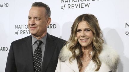 Tom Hanks et&nbsp;sa femme&nbsp;Rita Wilson, le 11 mars 2020 à New York (JOHN NACION / STAR MAX / IPX / AP / SIPA)