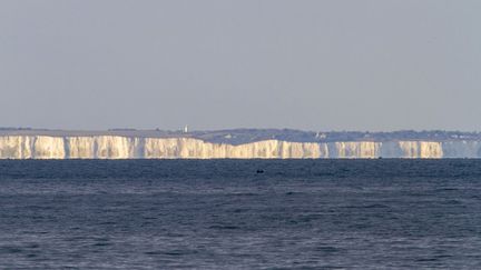 Cliffs of the British coast visible from France, on the other side of the Channel, January 28, 2023. (PHILIPPE TURPIN / PHOTONONSTOP / AFP)