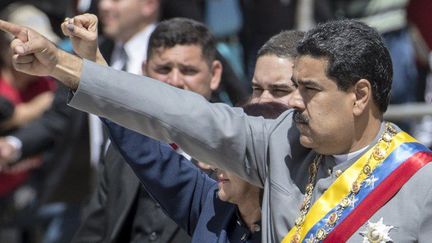 Le président vénézuélien lors d'un défilé militaire à Caracas le 1er février 2017. (JUAN BARRETO / AFP)