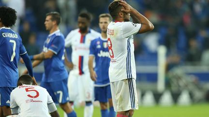 La déception des Lyonnais, battus à l'aller par la Juventus Turin  (LEON TANGUY / MAXPPP)