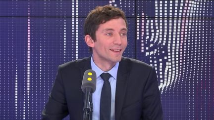 Julien Sanchez, porte-parole du Rassemblement National, le 22 mai 2019. (RADIO FRANCE / FRANCEINFO)