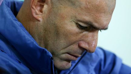 Zinédine Zidane lors d'une conférence de presse avant le 8e de finale retour de la Ligue des champions à Naples, le 6 mars 2017. (CIAMBELLI/SIPA)