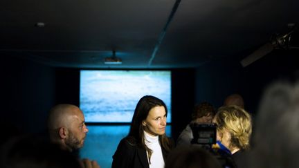 La ministre de la Culture et de la Communication, Aur&eacute;lie Filippetti, au mus&eacute;e d'Arts contemporain de Vitry-sur-Seine (Val-de-Marne), le 19 mai 2012.&nbsp; (FRED DUFOUR / AFP)