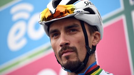 le coureur cycliste Julian Alaphilippe lors du Tour de Lombardie, le 9 octobre 2021. Photo d'illustration. (MARCO BERTORELLO / AFP)