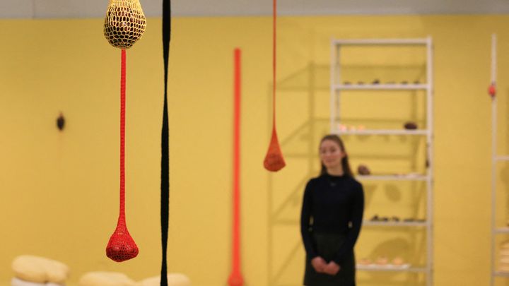 "Along a Spectrum", l'une des œuvres récompensée de Veronica Ryan au Tate Liverpool. (LINDSEY PARNABY / AFP)