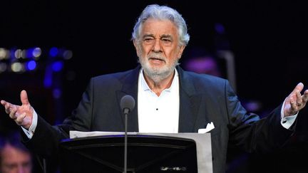 Le chanteur d'opéra espagnol Placido Domingo, lors d'un concert à Moscou en 2019. (Anton Denisov / Sputnik / Sputnik via AFP)