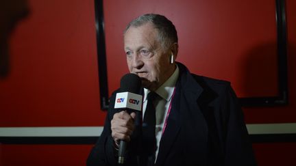 Jean Michel Aulas, le président de l'Olympique Lyonnais, à Dijon (Côte-d'Or) le 24 avril 2019. (VICTOR VASSEUR / RADIOFRANCE)