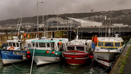 Dans le&nbsp;port de Boulogne-sur-Mer, les pêcheurs mettent désormais leur&nbsp;bateaux&nbsp;à l'abri, pour éviter de se les faire voler par des passeurs ou des migrants. (Image d'illustration) (PHILIPPE HUGUEN / AFP)