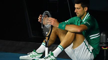 Novak Djokovic le 16 février dernier à Melbourne, lors de l'Open d'Australie (PAUL CROCK / AFP)