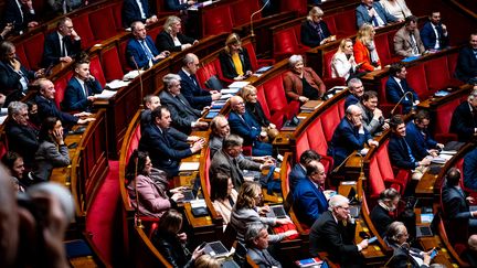 Les députés LR, à l'Assemblée nationale, le 17 février 2023. (AMAURY CORNU / HANS LUCAS /)