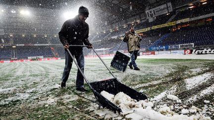 Le Stade Bonal sous la neige ce week-end. 