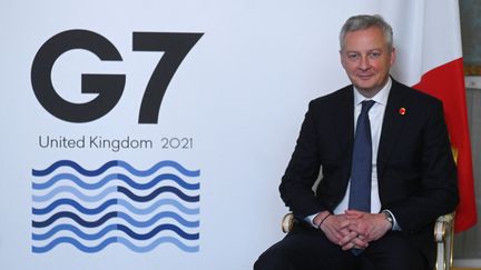 Le ministre de l'Économie et des Finances, Bruno Le Maire, lors du premier jour de la réunion des ministres des Finances du G7 à Lancaster House, à Londres, le 4 juin 2021. (DANIEL LEAL-OLIVAS / AFP)