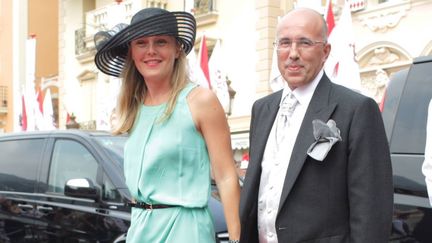 Eric Ciotti et Caroline Magne au mariage princier d'Albert et Charlène à Monaco, le 2 juillet 2011. (MAXPPP)