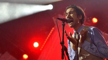 La chanteur Arthur Teboul de Feu Chatterton ! lors du festival Musilac à Aix-les-bains
 (LOIC VENANCE / AFP)