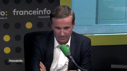 Nicolas Dupont-Aignan, le président de Debout la France, sur franceinfo le vendredi 30 juin 2018. (FRANCEINFO / RADIOFRANCE)