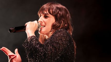 La chanteuse française Juliette Armanet, le 21 avril 2023 au Printemps de Bourges (Cher). (SANDRINE MARTY / HANS LUCAS / AFP)