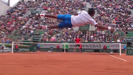 Ga&euml;l Monfils contre Jan-Lennard Struff &agrave; Roland-Garros, le 29 mai 2014. ( FRANCE TÉLÉVISIONS )