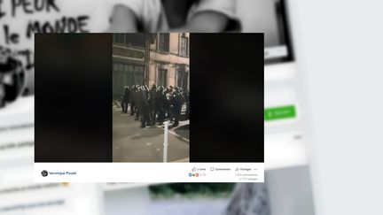 L'altercation entre deux membres de la CSI Haute-Garonne, samedi 23 février 2019 à Toulouse. (VERONIQUE POULET / FACEBOOK)