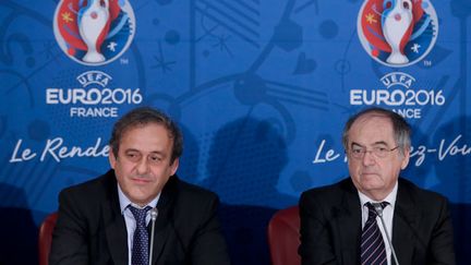 &nbsp; (Michel Platini, Pdt de l'UEFA, et Noël Le Graët, Pdt de la FFF, lors du lancement du comité de pilotage de l'EURO 2016 © MaxPPP)