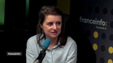 Lilâ Le Bas, la présidente de l'Unef, dans le studio de franceinfo. (FRANCEINFO / RADIOFRANCE)