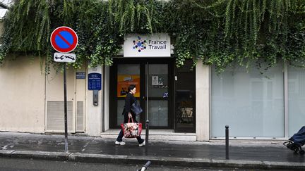 Une agence France Travail à Paris, le 10 octobre 2024. (MAGALI COHEN / HANS LUCAS / AFP)