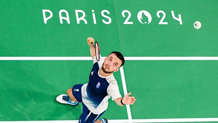 Le Français Charles Noakes, champion paralympique de badminton (catégorie SH6), le 2 septembre 2024 à Paris. (FRANCOIS-XAVIER MARIT / AFP)