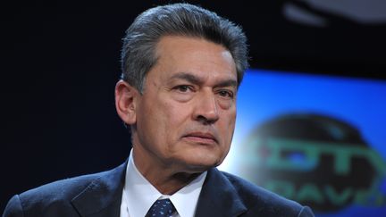 Rajat Gupta, ancien administrateur de la banque Goldman Sachs, en janvier 2010 &agrave; Davos (Suisse). (ERIC PIERMONT / AFP)