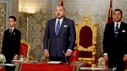 Le roi Mohammed VI le 20 août 2015 (MOROCCAN ROYAL PALACE / AFP)