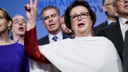 Christine Boutin participe à un meeting de Jean-Frédéric Poisson, le 12 novembre 2016, à Issy-les-Moulineaux (Hauts-de-Seine). (MAXPPP)