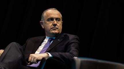 Le ministre de l'Agriculture Didier Guillaume, lors du congrès de la fédération nationale bovine à Anse (Rhône), le 6 février 2020.&nbsp; (NICOLAS LIPONNE / HANS LUCAS / AFP)