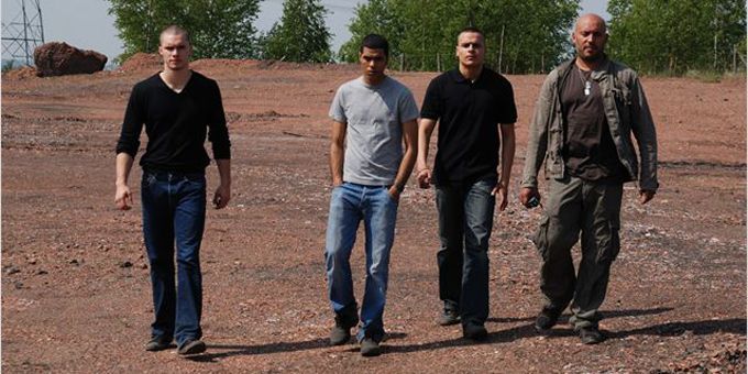 Rashid Debbouze, Yassine Azzouz, Ymanol Perset et Mohamed Nachit dans &quot;La Désintégration&quot; de Philippe Faucon de
 (Pyramide Distribution)