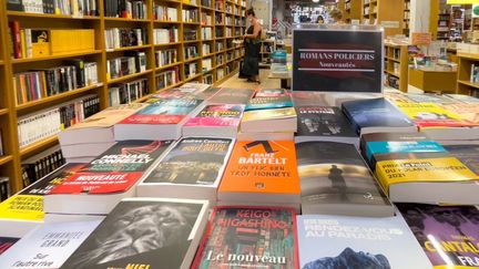 Rayon romans policiers d'une librairie toulousaine, le 24 juillet 2021. (SANDRINE MARTY / HANS LUCAS)