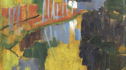 Ce petit paysage aux couleurs pures et aux formes simplifiées, peint par Paul Sérusier à Pont-Aven en 1888, fut élevé au rang d'icône par les nabis qui l'appelaient "Le Talisman", et l'accrochaient dans leur lieu de réunion. Le Musée d'Orsay retrace le contexte de cette œuvre fondatrice du mouvement et raconte son histoire, en la confrontant à d'autres tableaux du peintre et à des œuvres de Maurice Denis, Paul Gauguin, Edouard Vuillard, Pierre Bonnard, Vassily Kandinsky... Du 29 janvier au 2 juin 2019
Ici, Paul Sérusier, "Le Talisman", dit aussi "Paysage au Bois d'Amour", recto, 1888, Paris, musée d'Orsay 
 (Photo © Musée d’Orsay, Dist. RMN - Grand Palais / Patrice Schmidt)