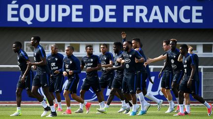 Les joueurs de l'équipe de France de football à l'entraînement.  (FRANCK FIFE / AFP)