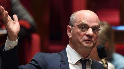 Le ministre de l'Education nationale, Jean-Michel Blanquer, lors d'une session de questions au gouvernement, le 26 mars 2019. (ERIC FEFERBERG / AFP)