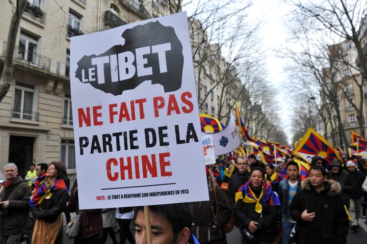 Manifestation de Tibétains à Paris, le 24 mars 2019. (NATHANAEL CHARBONNIER / RADIO FRANCE)