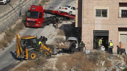 Les forces de sécurité israéliennes se préparent à démolir des constructions palestiniennes, le 22 juillet 2019 à Jérusalem. (AHMAD GHARABLI / AFP)