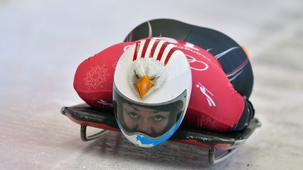 Katie Uhlaender aux JO de Pyeongchang (Corée du Sud), le 12 février 2018. (FRANK HOERMANN / SVEN SIMON / AFP)