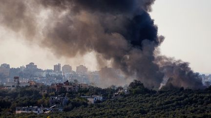 Une frappe israélienne dans la bande de Gaza, le 18 janvier 2024. (JACK GUEZ / AFP)